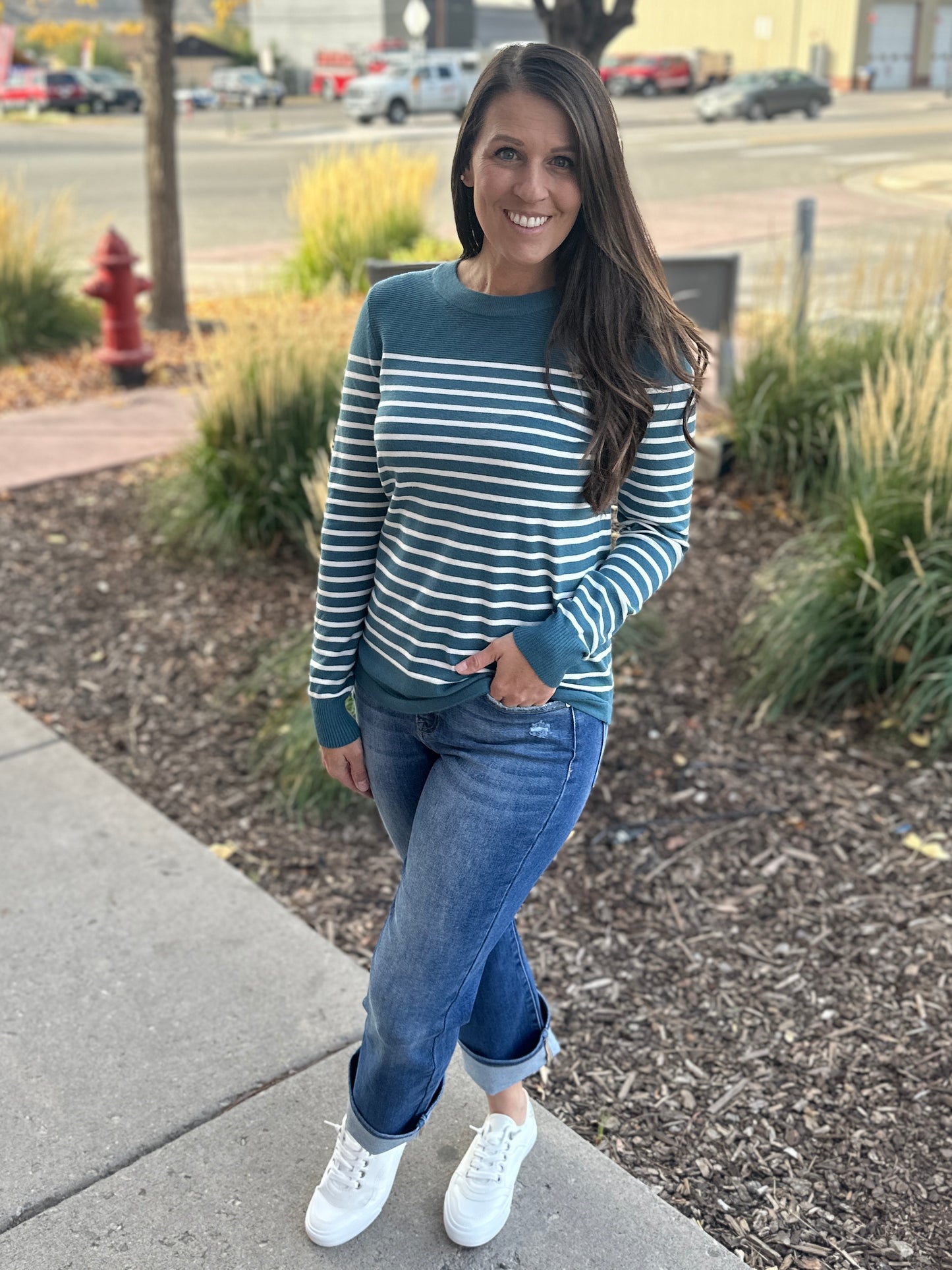 Striped Color Block Pullover