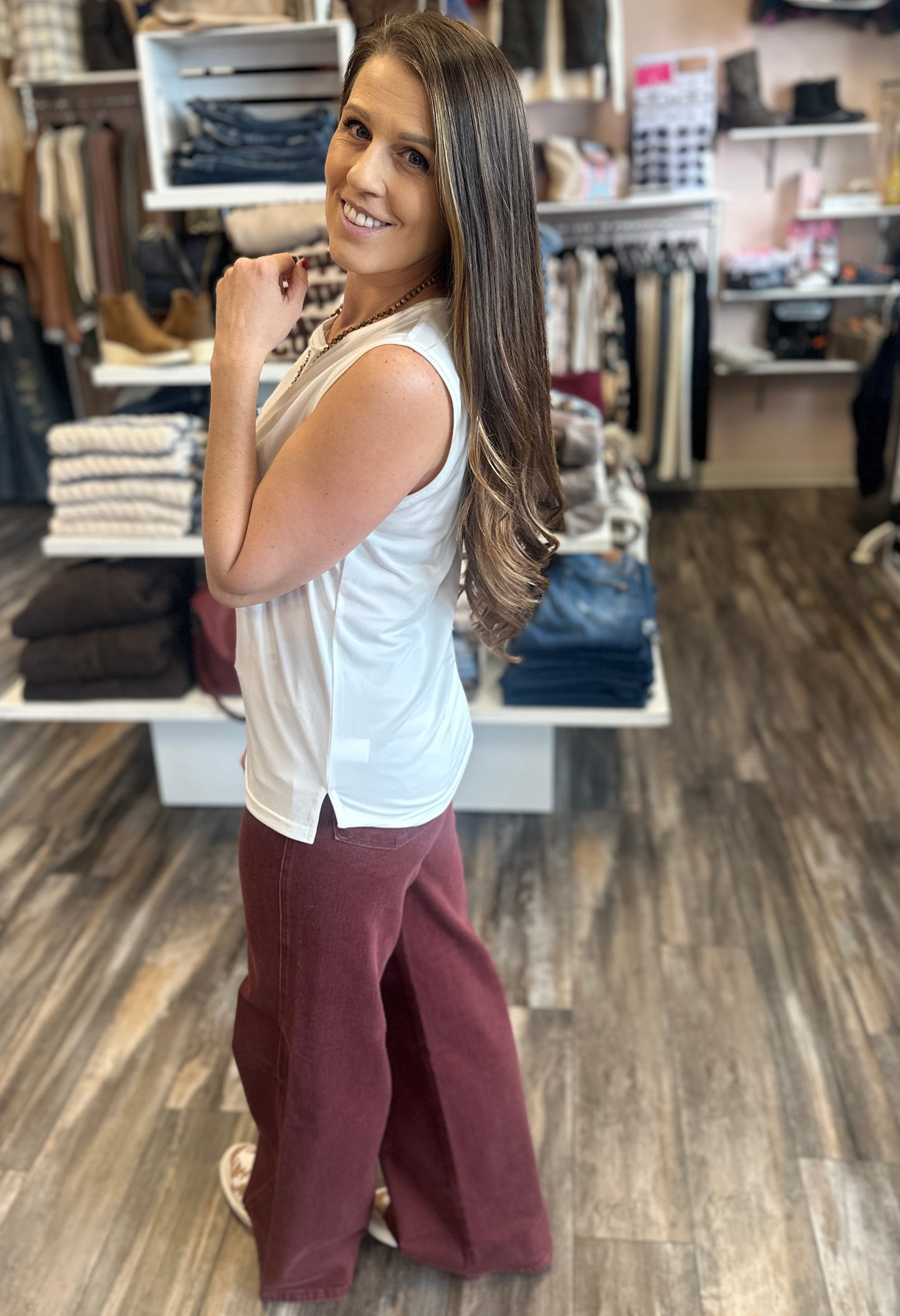 White Sleeveless Tank