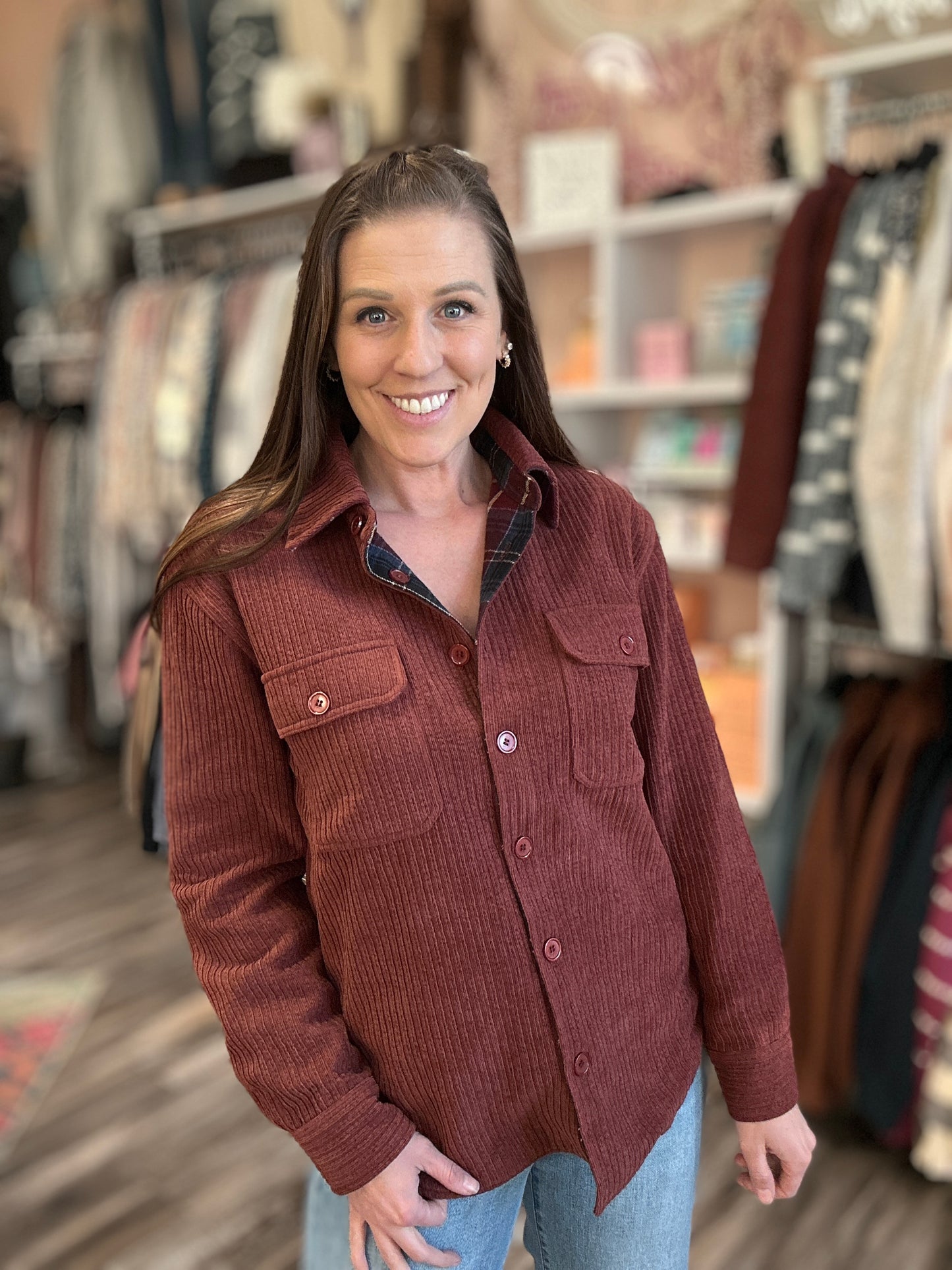 Burgundy Button Up Jacket