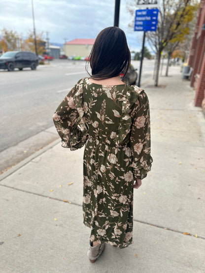 Ruffle Midi Floral Dress