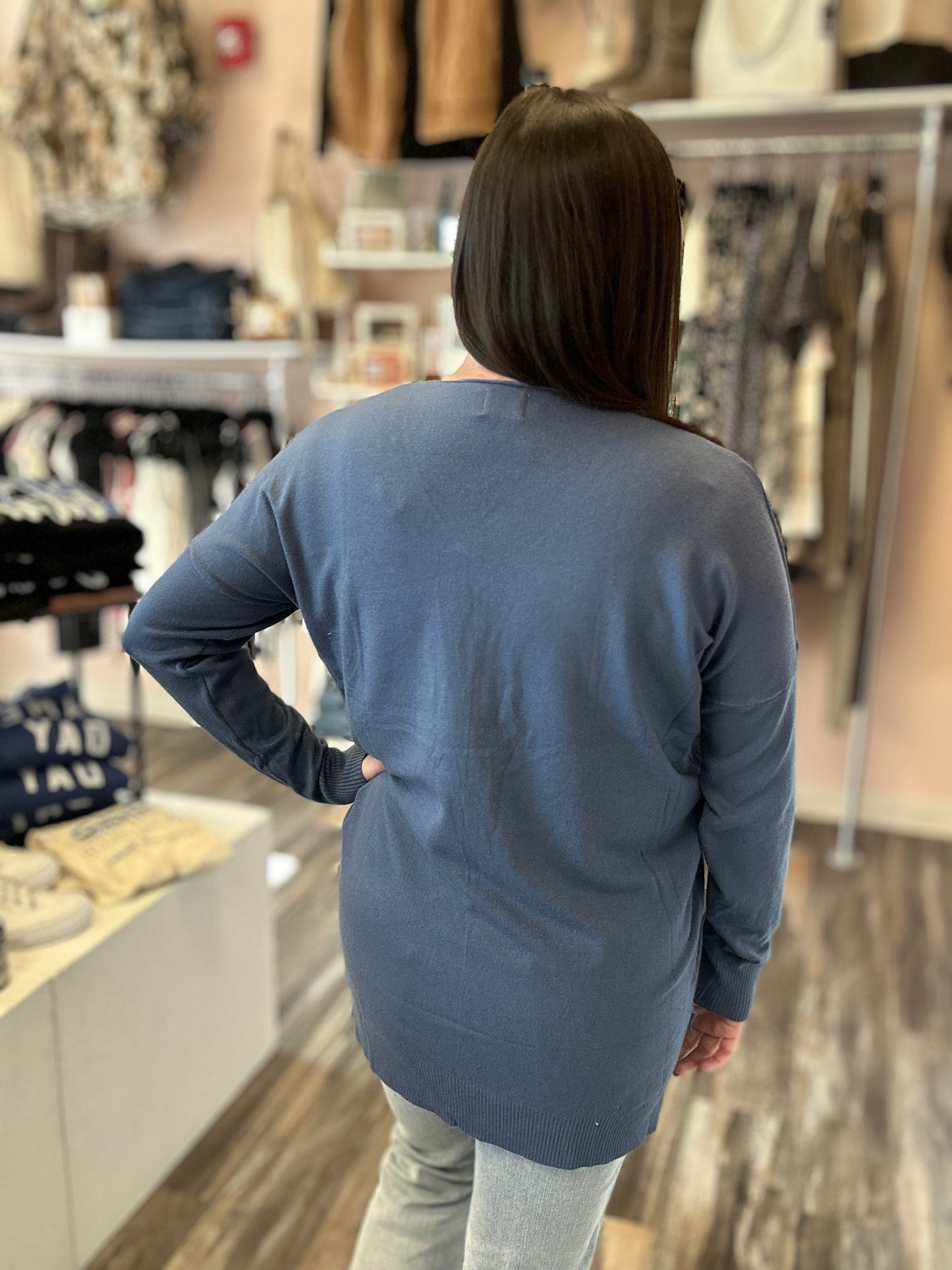 Solid Tunic Hi Low Long Sleeve