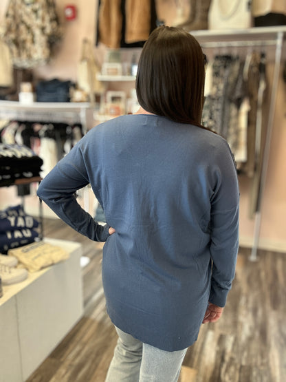 Solid Tunic Hi Low Long Sleeve