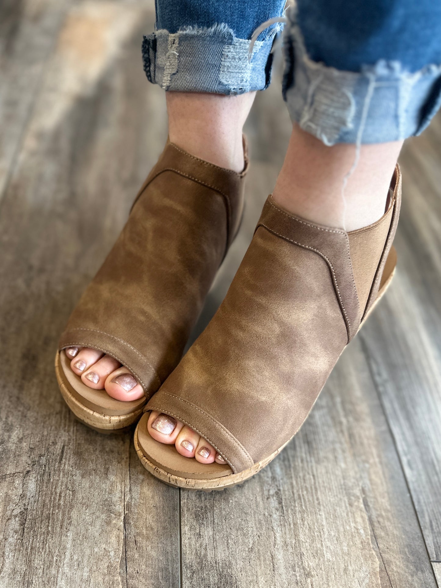 On the Town Tan Wedge
