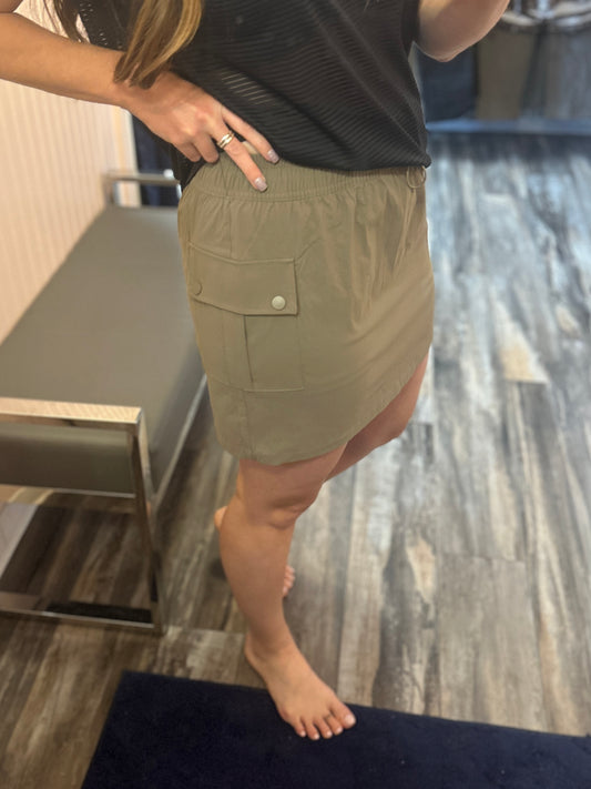 Olive Cargo Skort