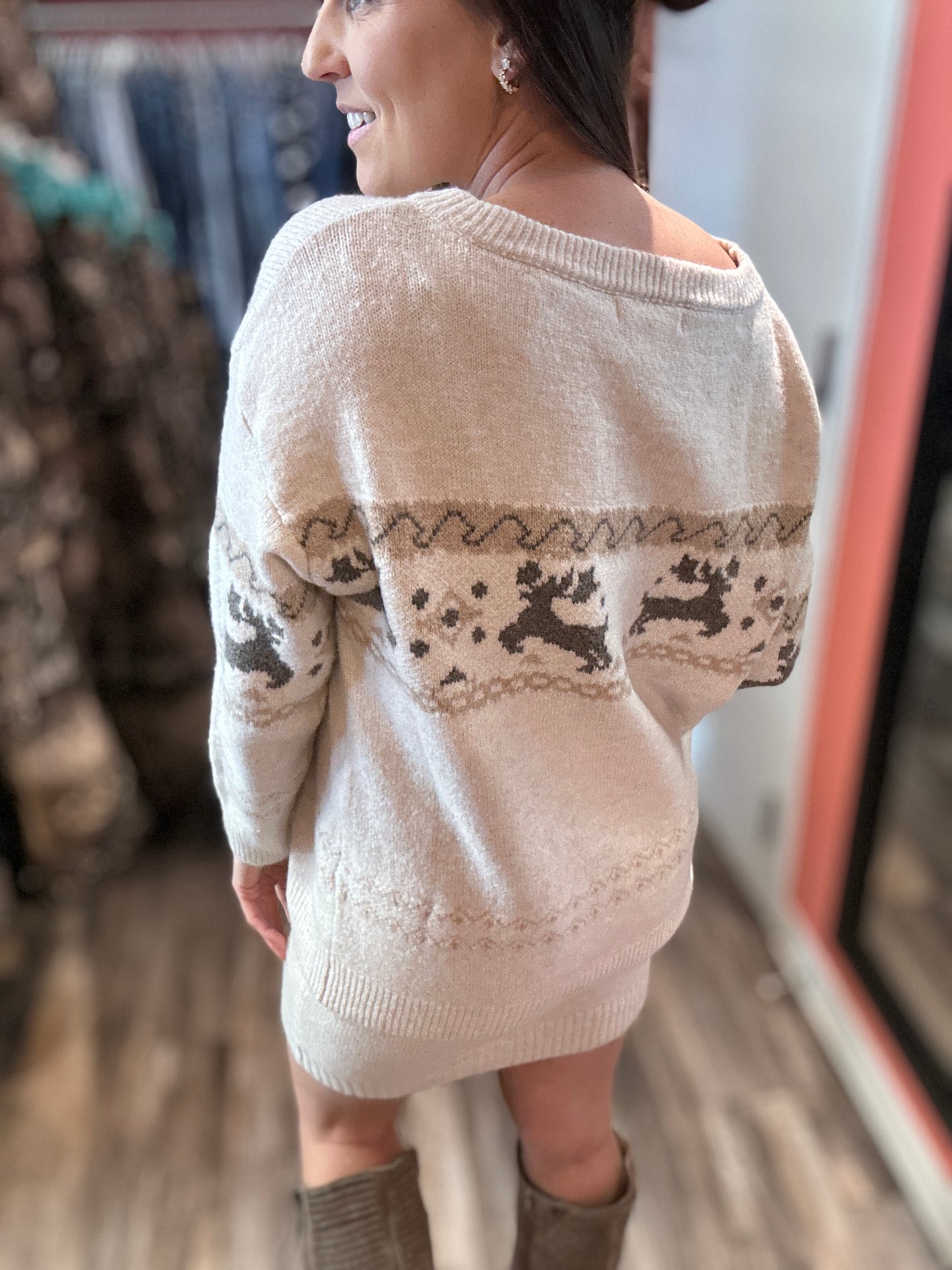 Frosty Reindeer Sweater & Mini Skirt Set