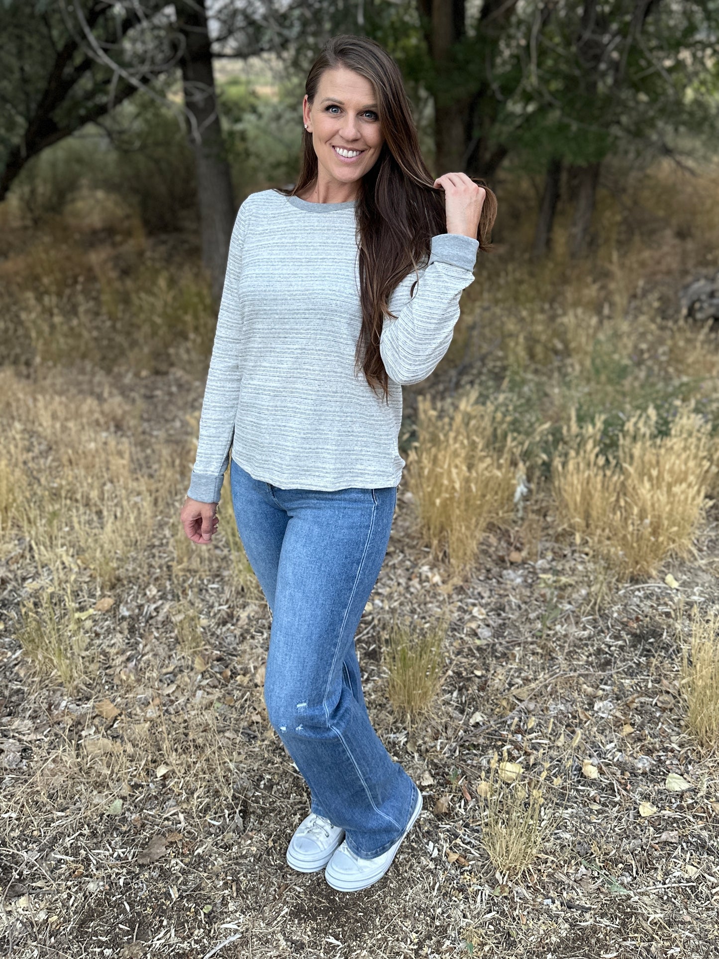 Crew Neck Henley Long Sleeve