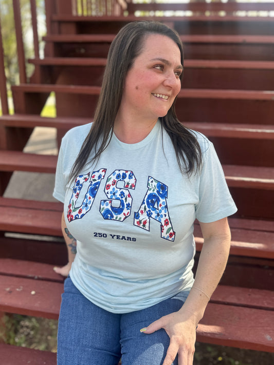 Blue USA Water Floral 250 Short Sleeve