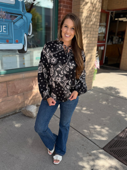Sheridan Print V-Neck Blouse
