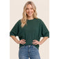 Solid Dolman Elbow Sleeve Top