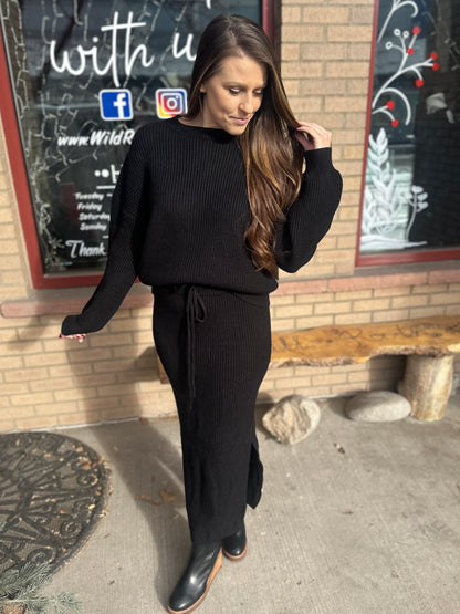 Oversized Knit Black Sweater