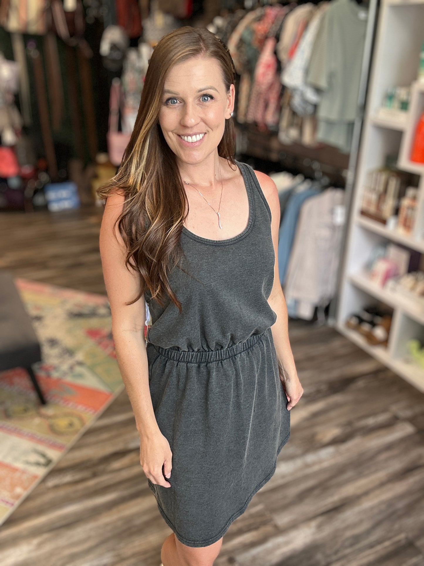 Mineral Wash Tank Midi Dress