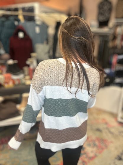 Colorblock Multi Textured Sweater