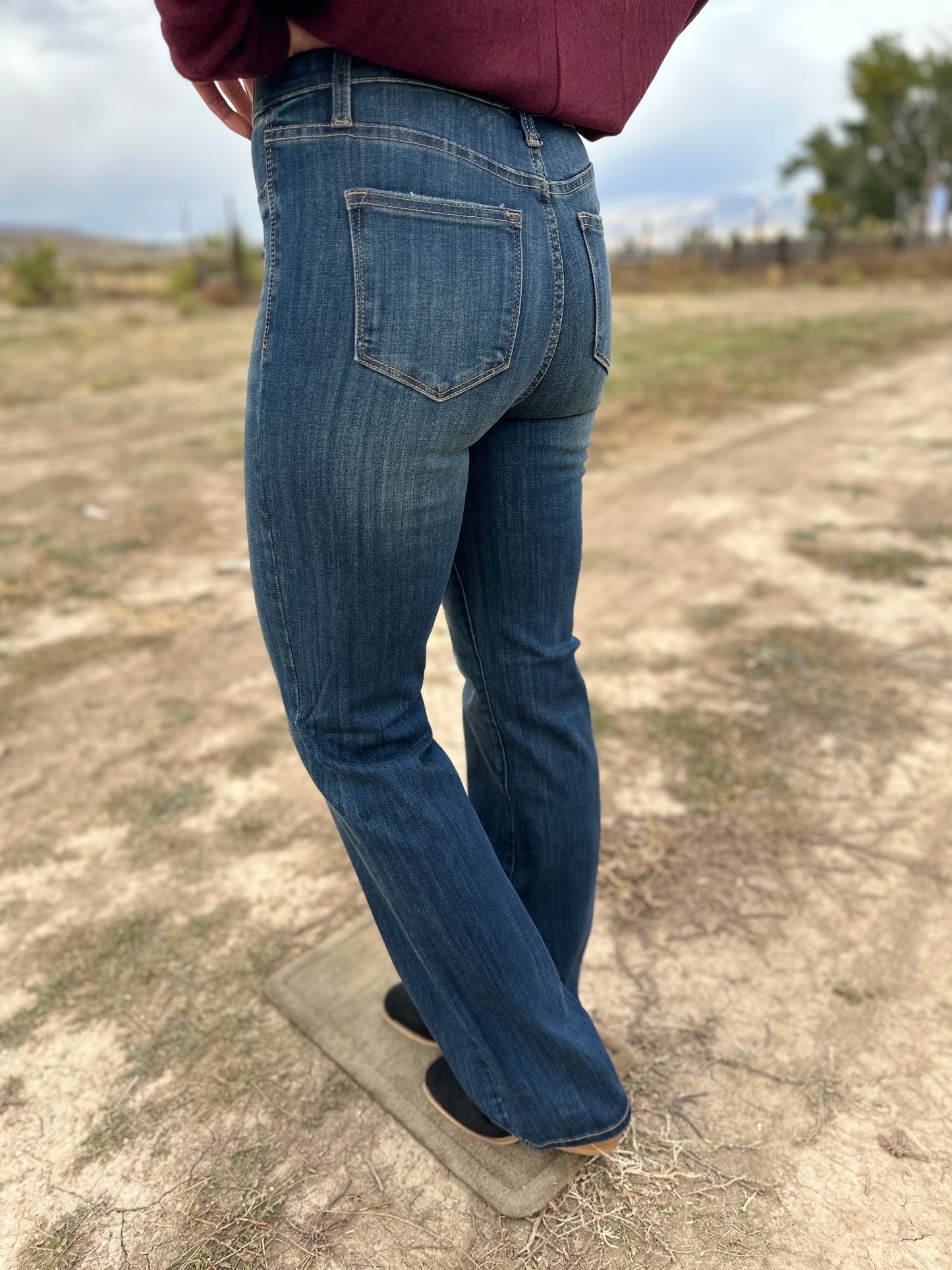 Vintage Pull On Bootcut Jeans