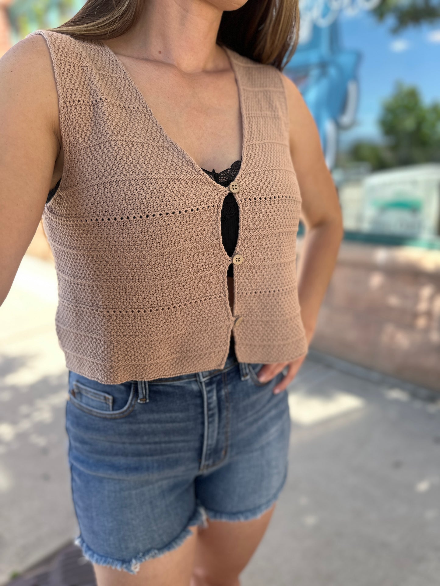 Knit Button Up Vest