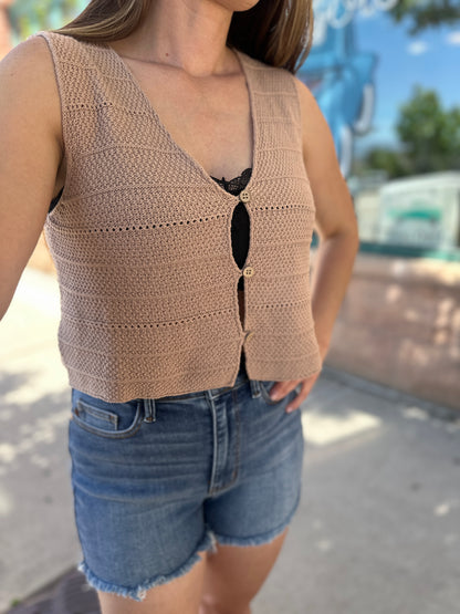 Knit Button Up Vest