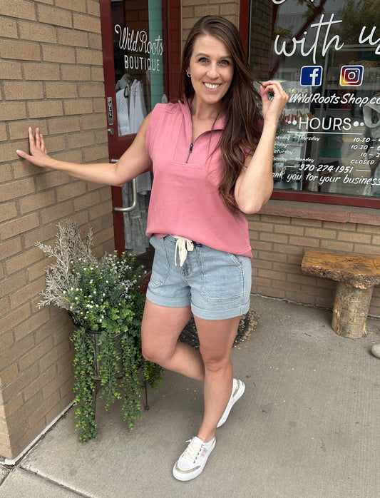 Rose Cap Sleeve Sweater Tank