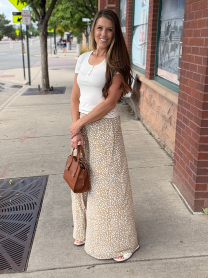 Geo Print Wide Leg Pants