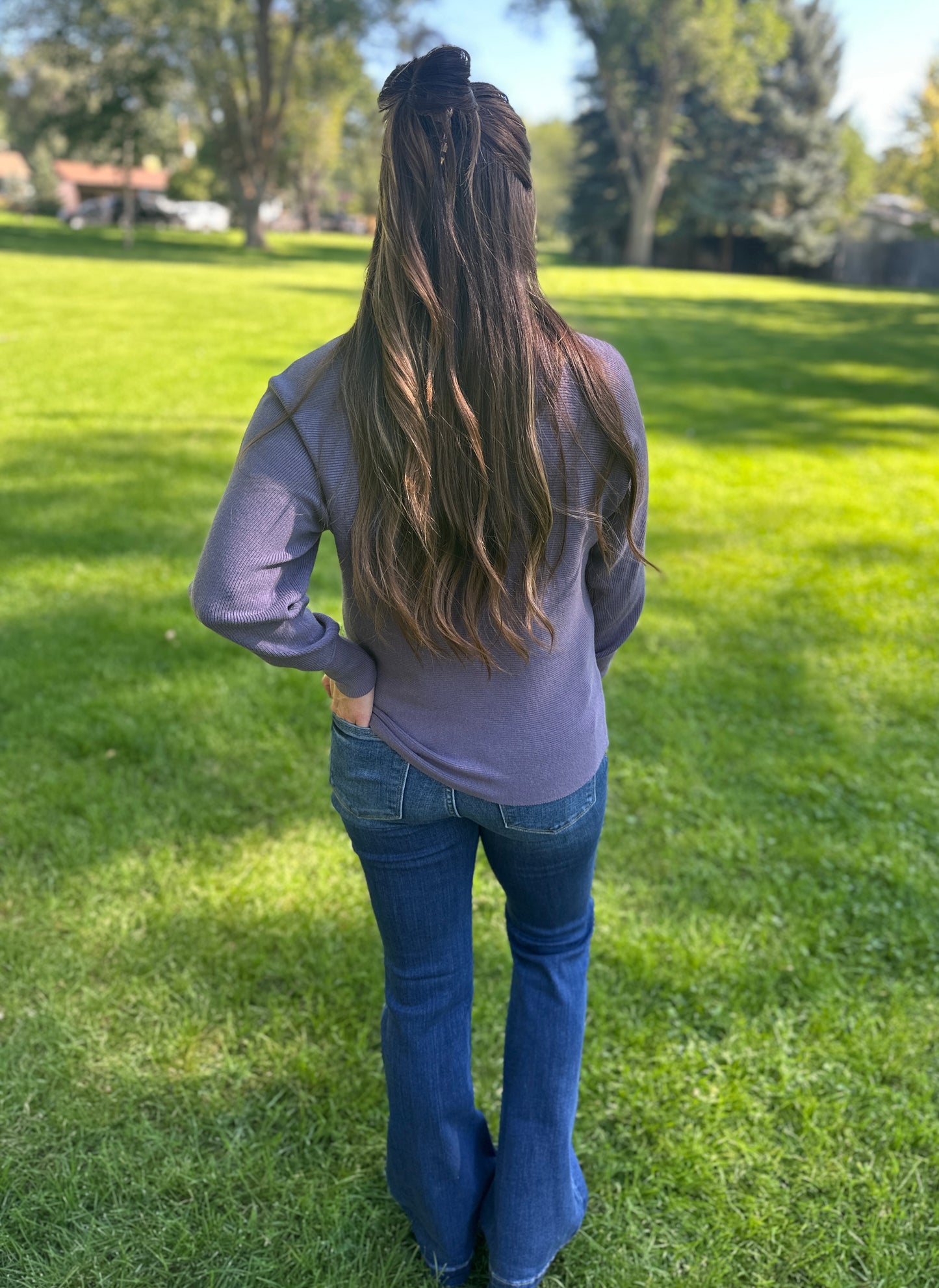 Blueberry Knit Dolman Sweater