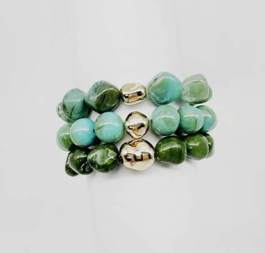 Turquoise Natural Stone Bracelet Set of 3