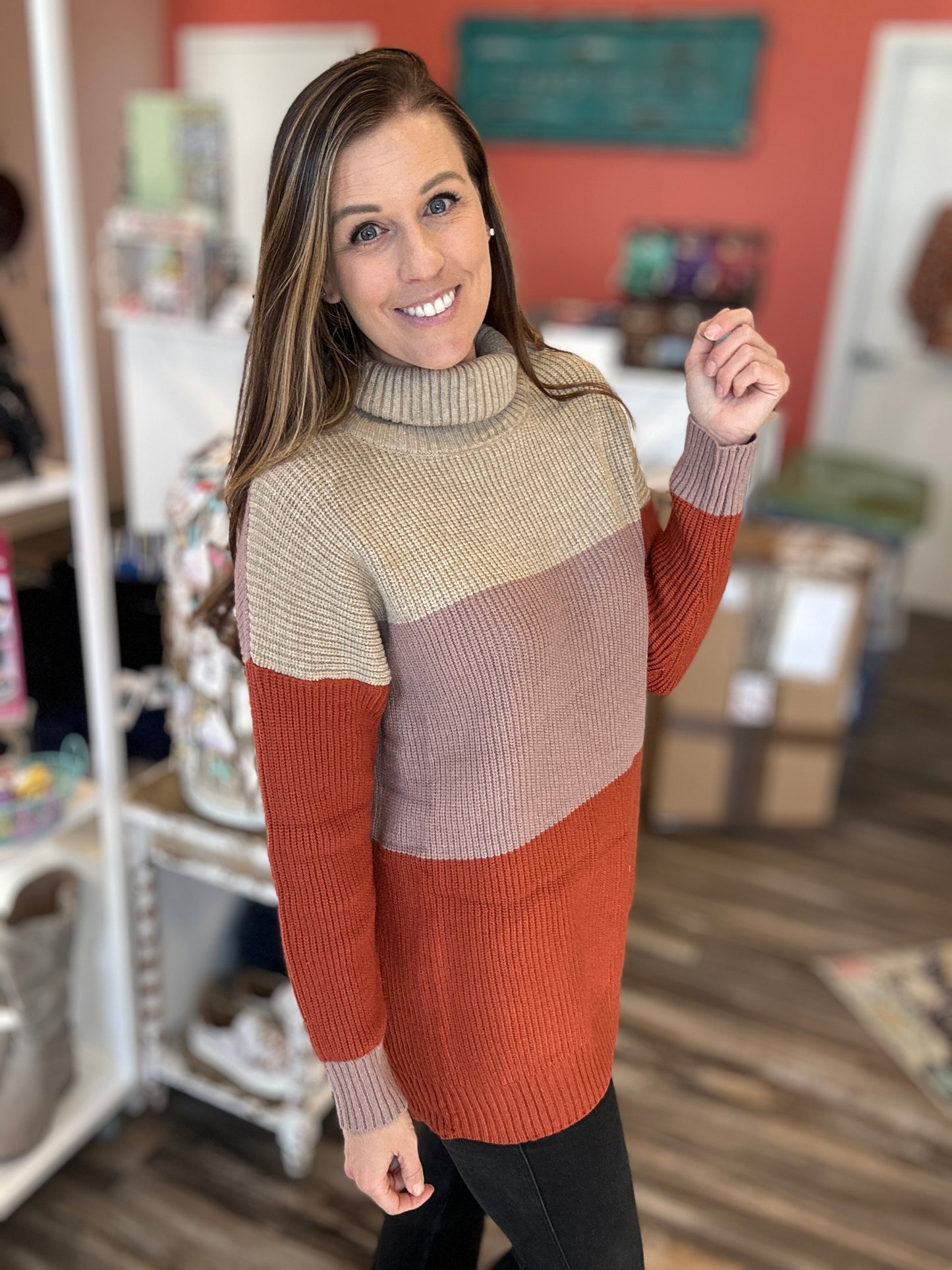 Colorblock Knit Sweater