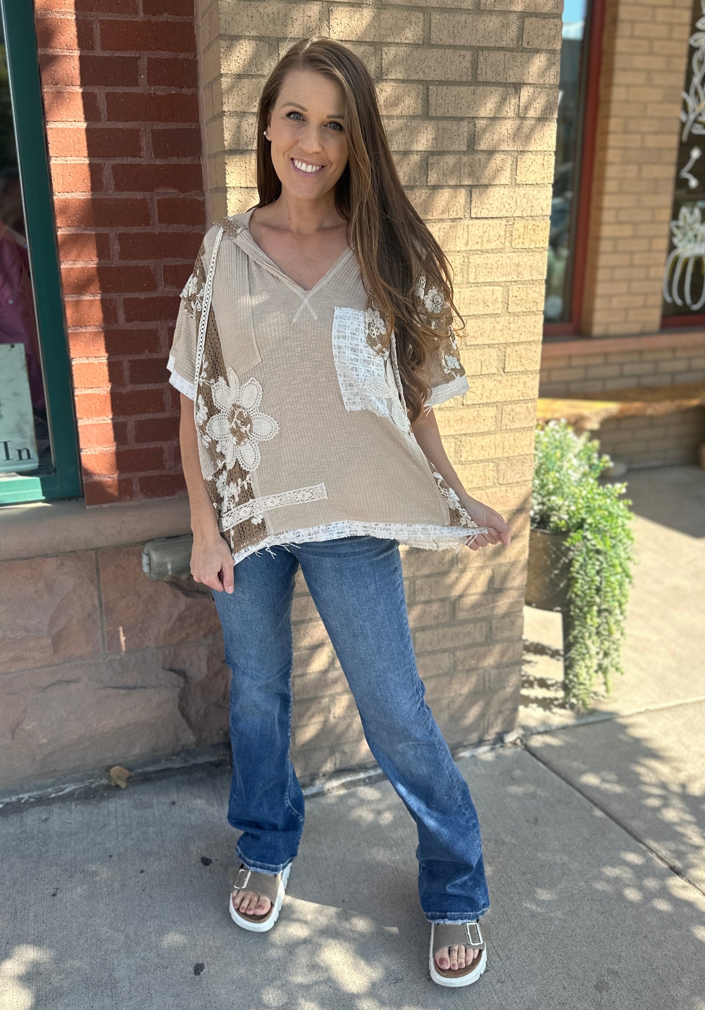 Crochet Oversized Short Sleeve Hoodie