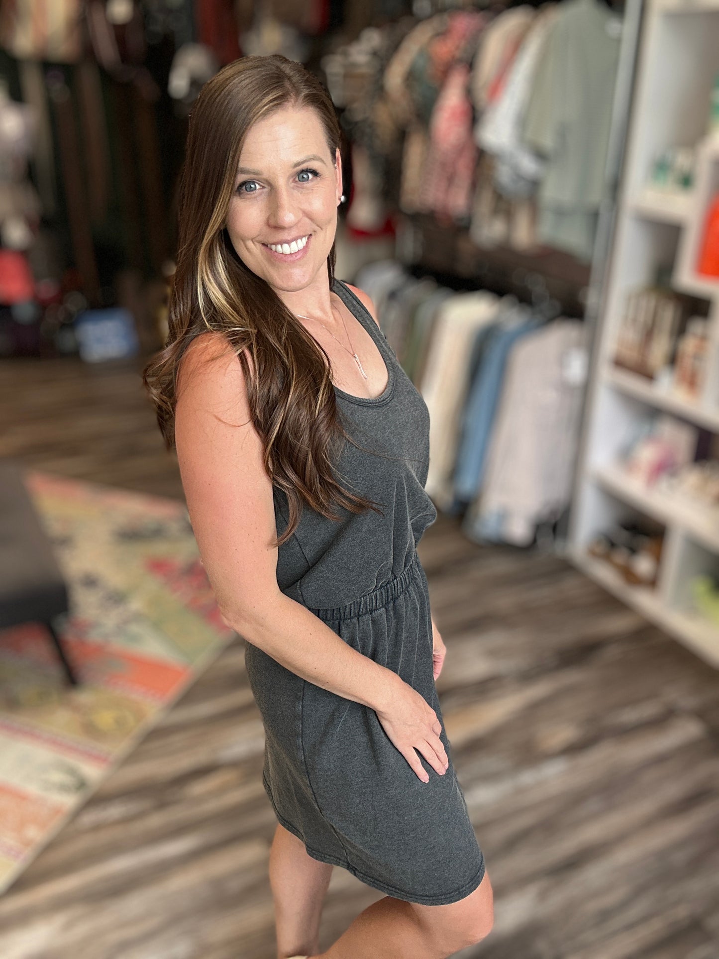 Mineral Wash Tank Midi Dress