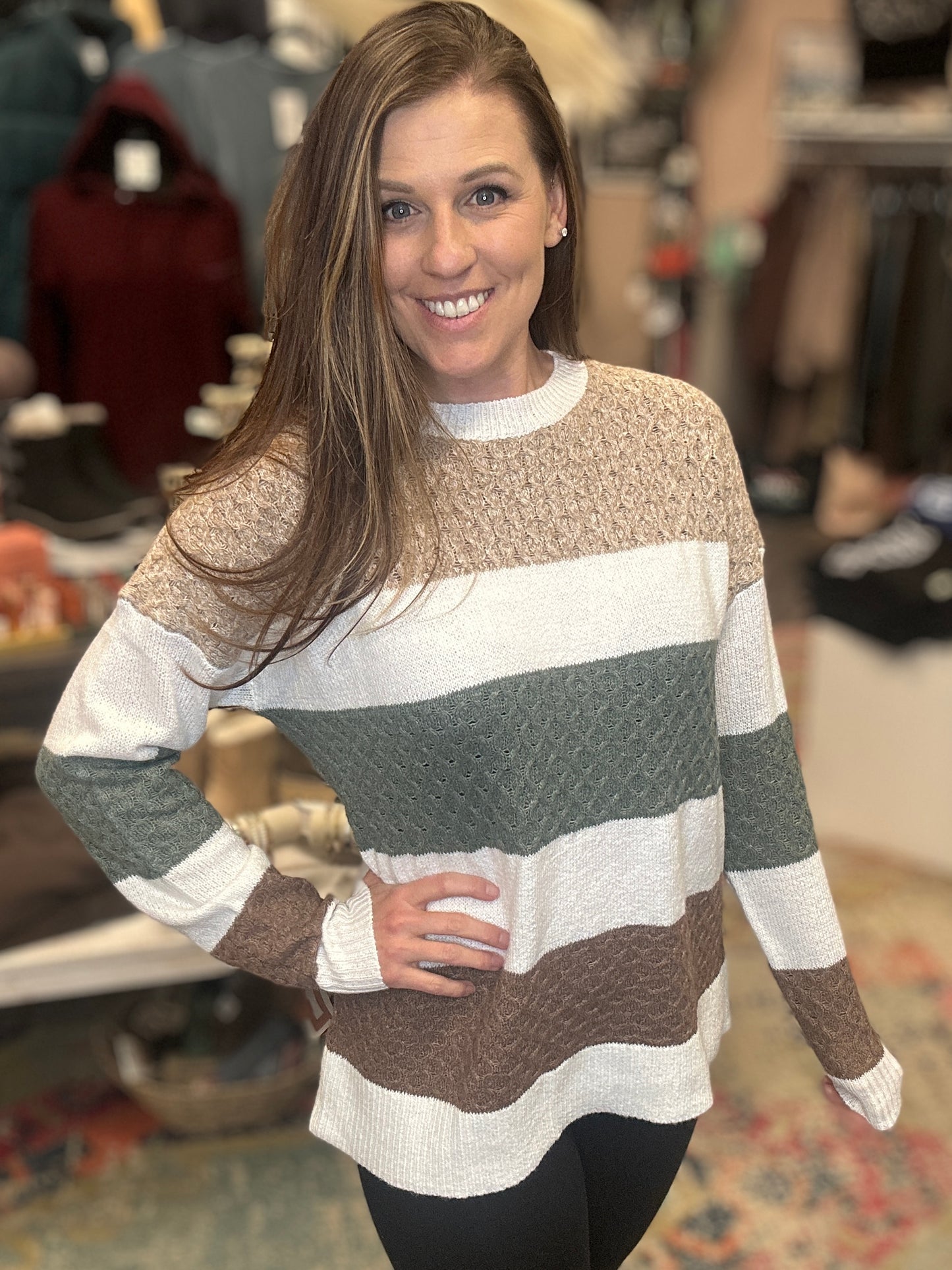 Colorblock Multi Textured Sweater