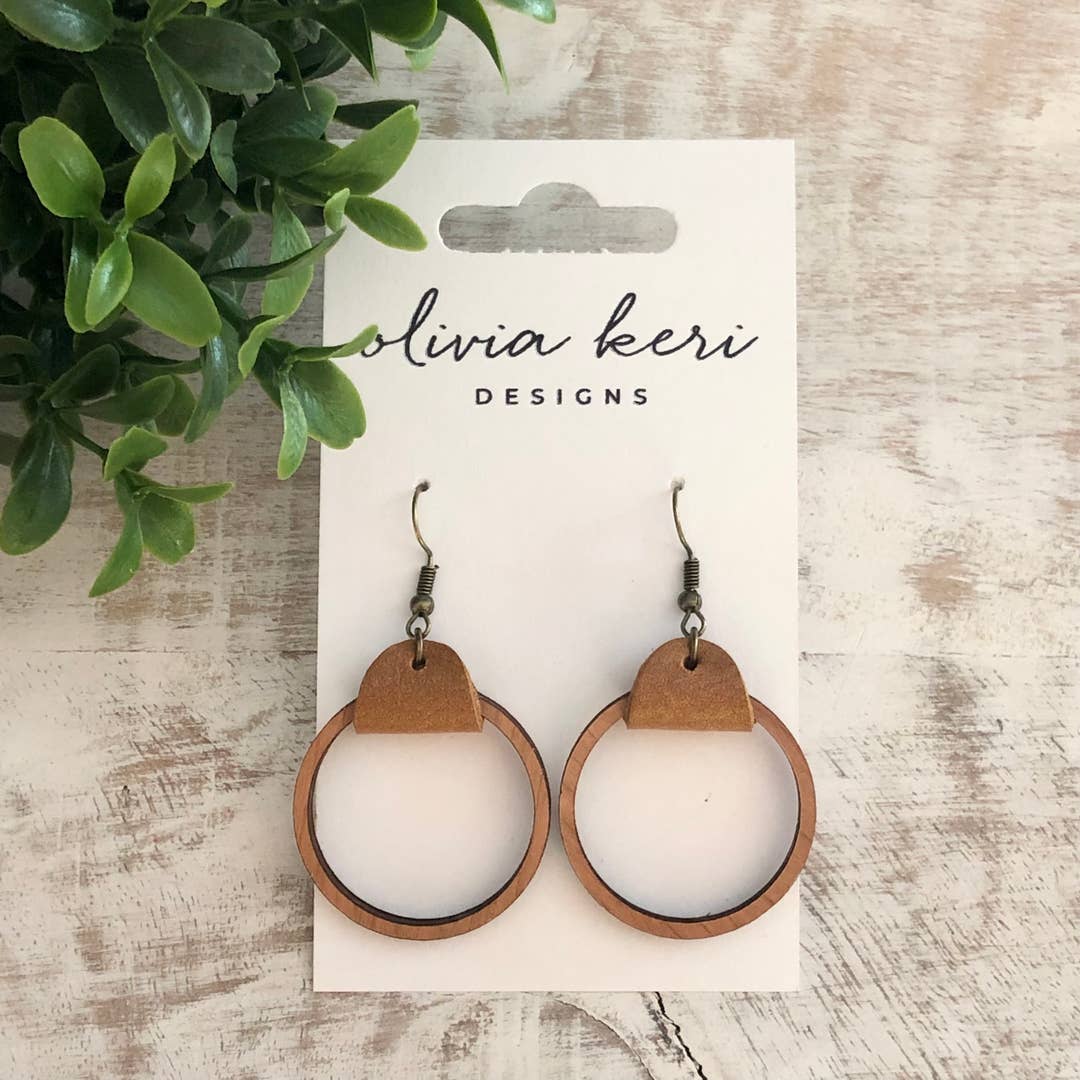 Wood Hoop Earrings
