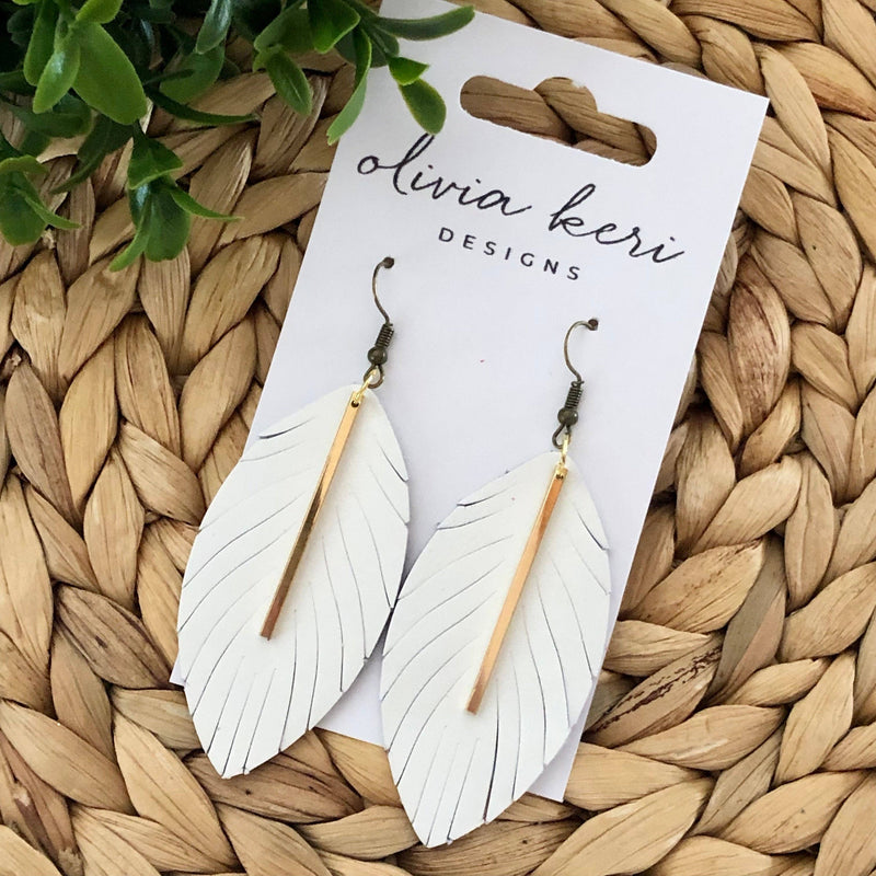Ava Leather Feather Earring