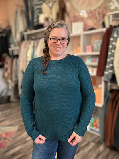 Teal Textured Pullover
