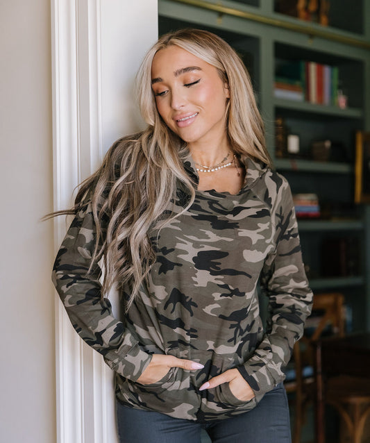 Camo Hooded Long Sleeve