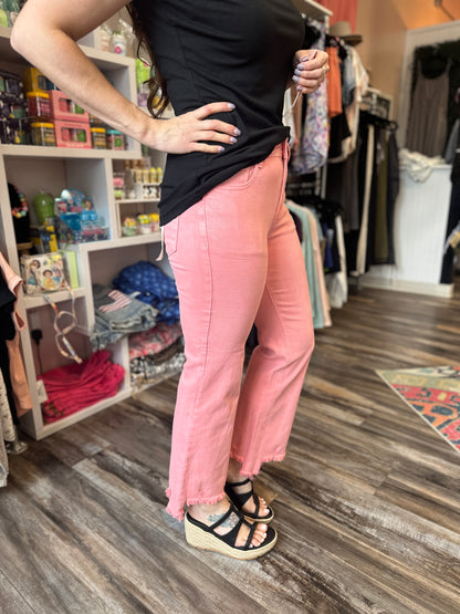 Pink Flamingo Crop Jeans