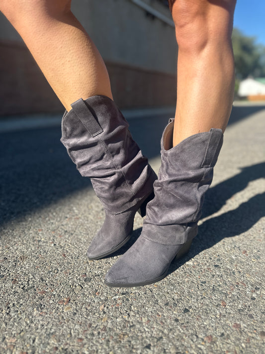 Grey Suede Boot