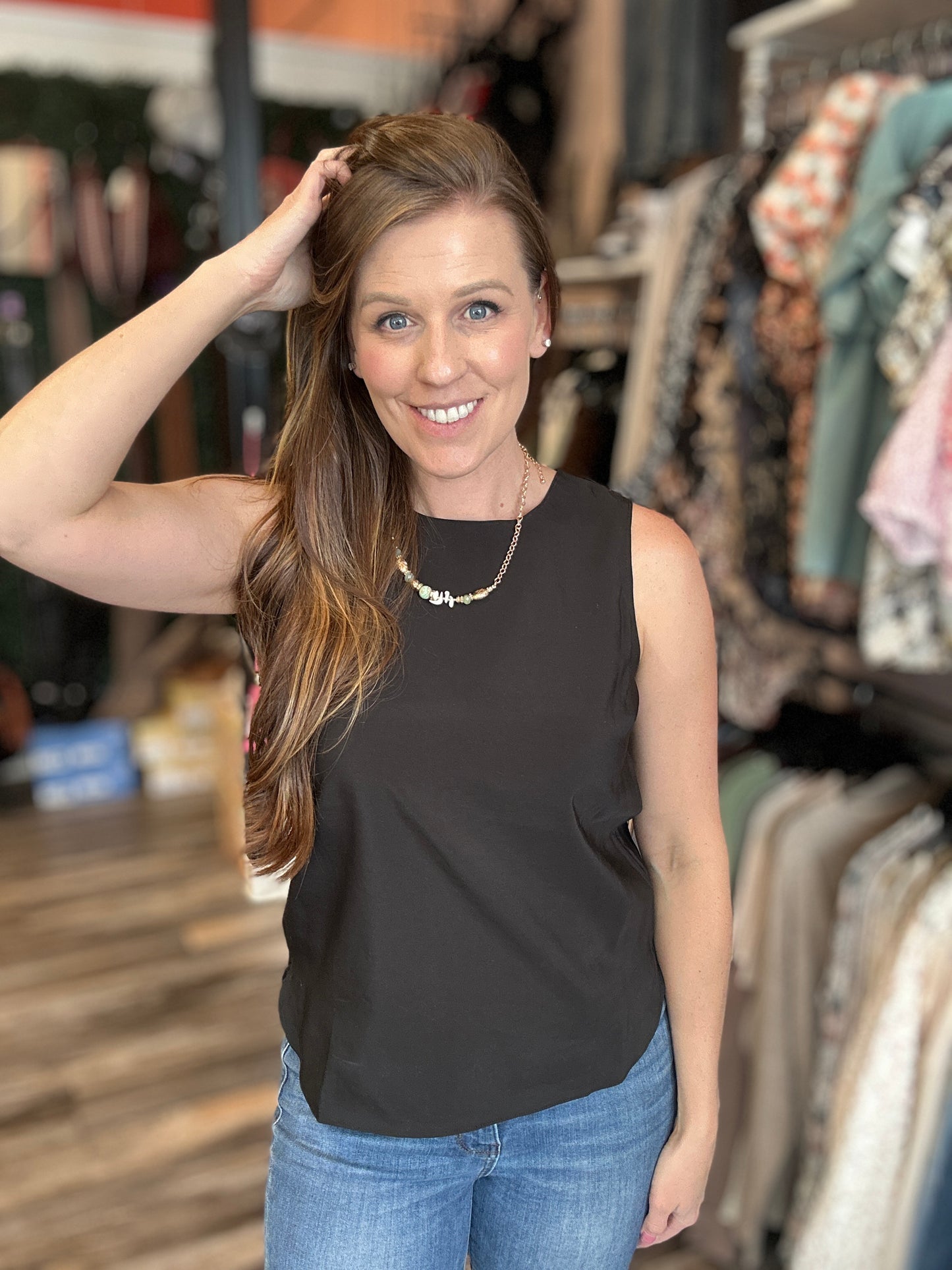 Black Woven Tank