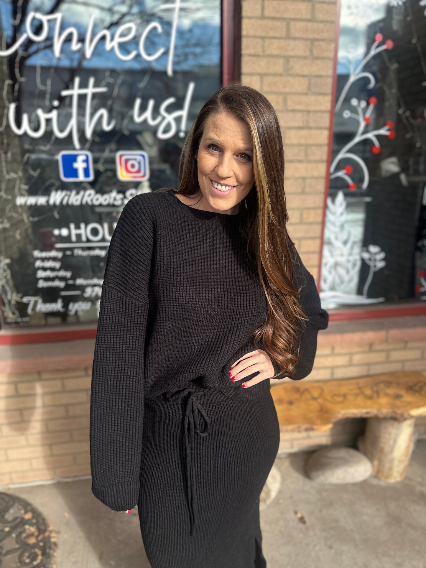 Oversized Knit Black Sweater