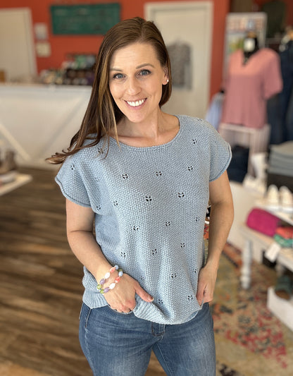 Pointelle Knit Short Sleeve
