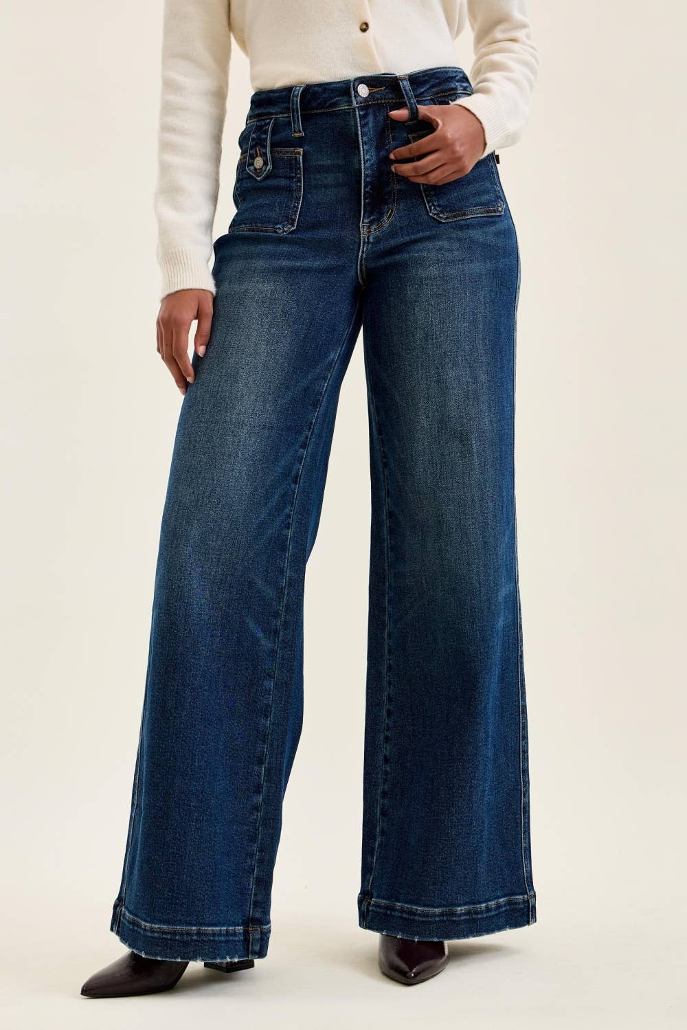 LUX Retro Wide Jeans w/ Front Tab