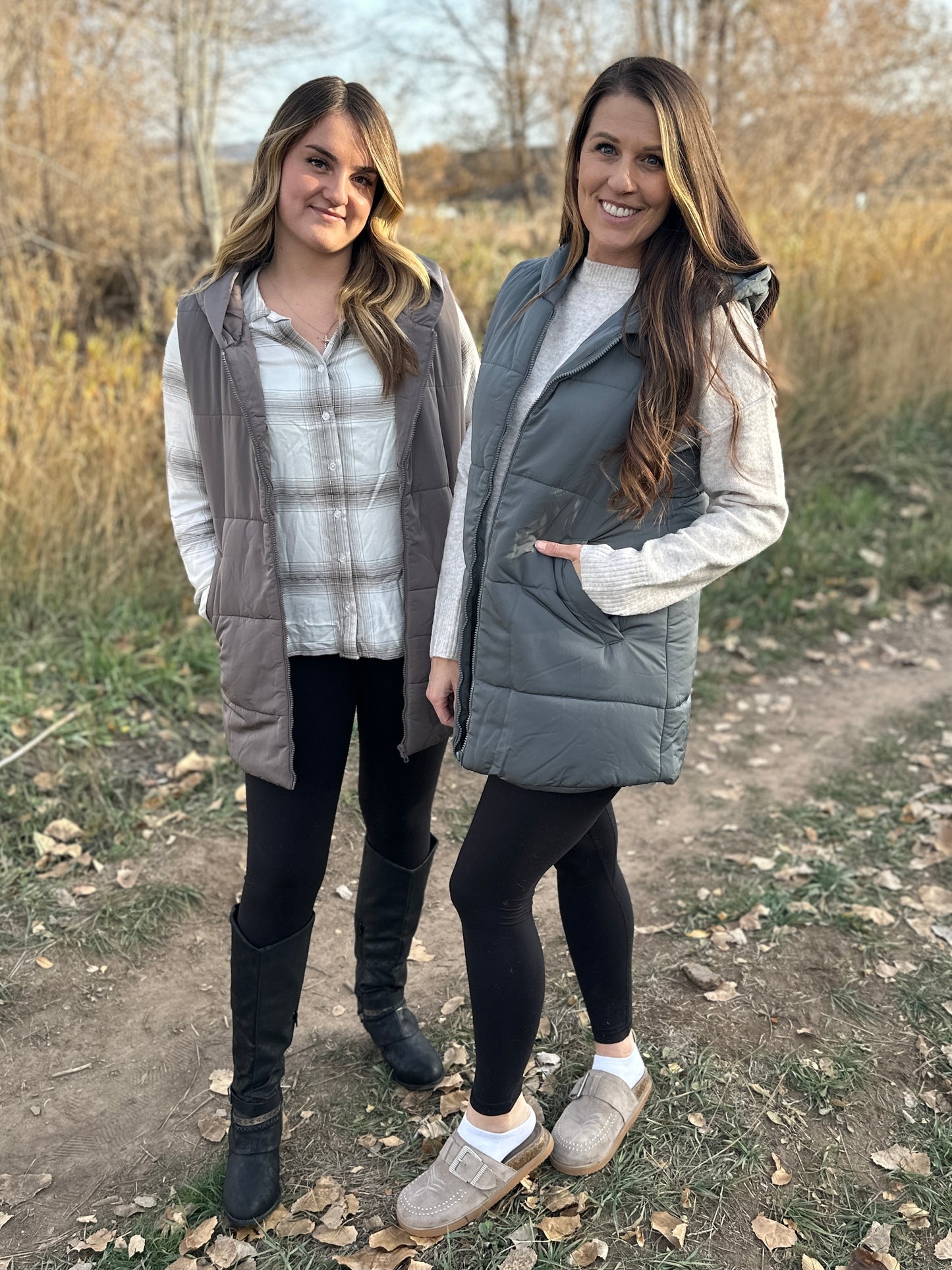 Hooded Tunic Puffer Vest