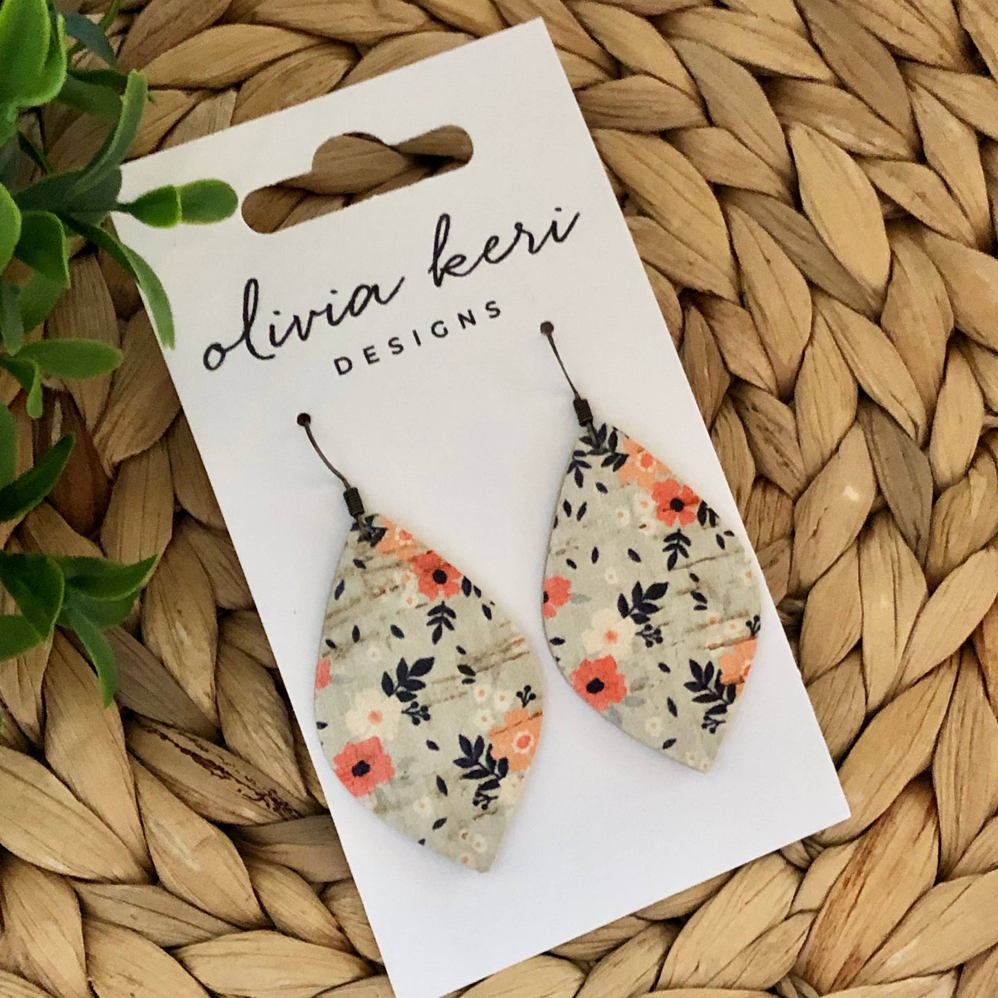 Olivia - Grey Fall Floral Dangle Earrings