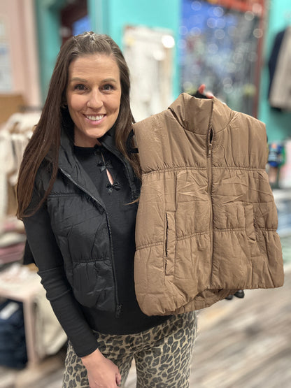 Cropped Puffer Vest