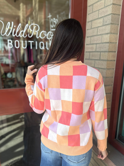 Multicolored Checkered Sweater