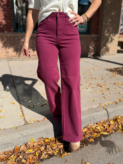 Serena Boysenberry Wide Leg Jeans