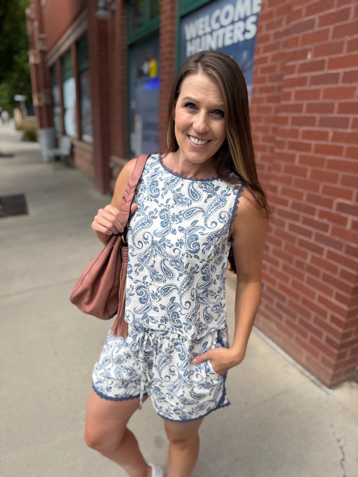 Paisley Linen Sleeveless Top