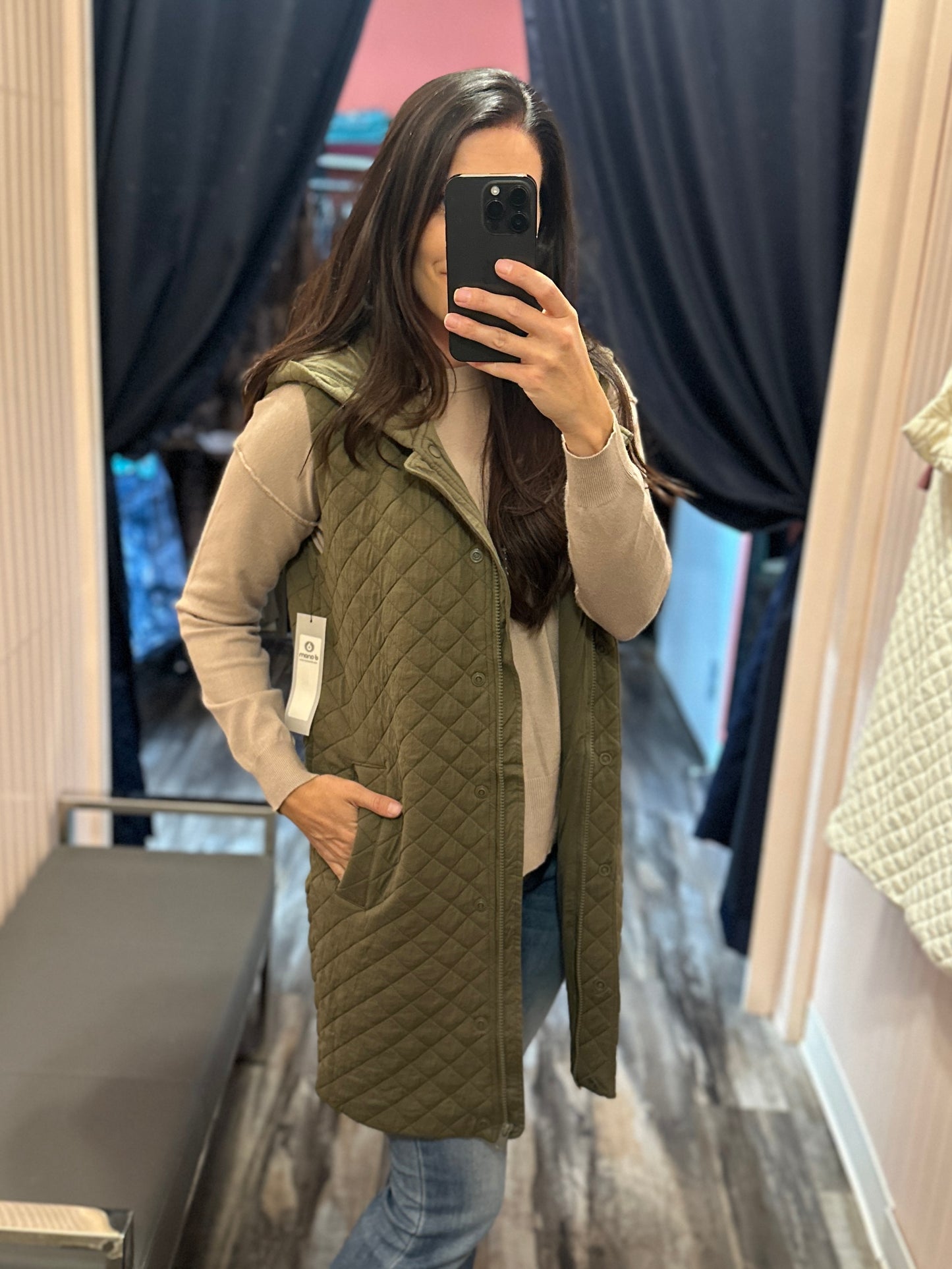 Longline Quilted Vest