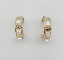 Square Pearl Hoops
