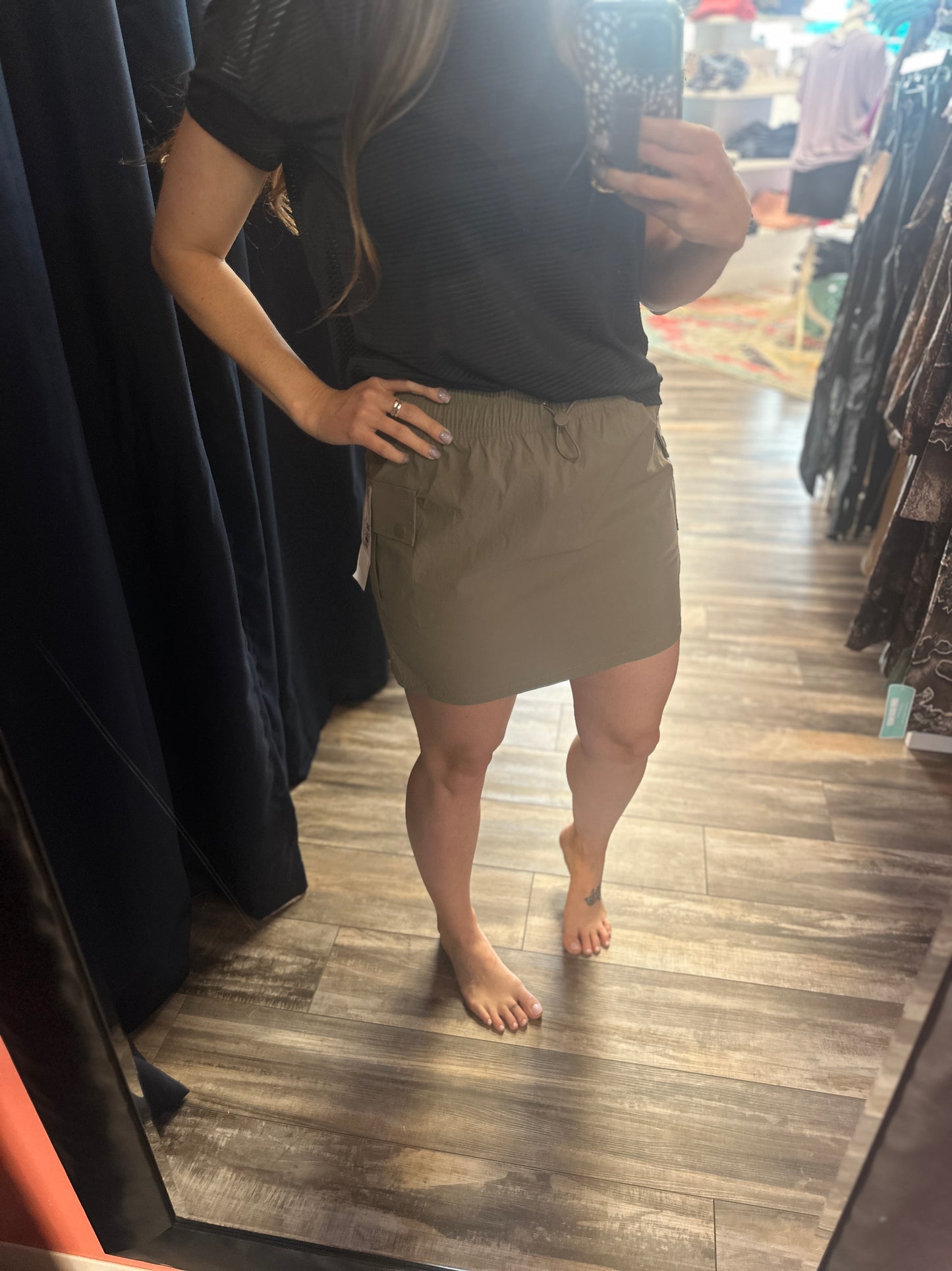 Olive Cargo Skort