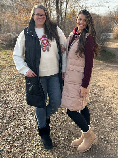 Long Quilted Puffer Vest