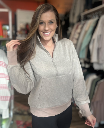 Mocha Half Zip Up