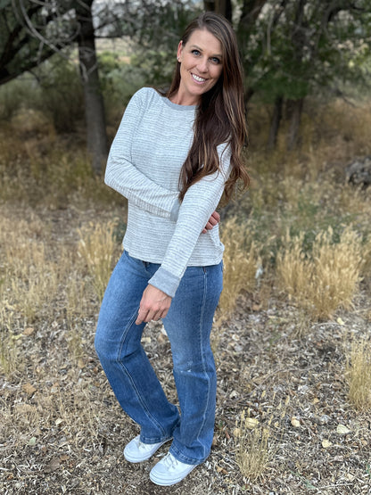 Crew Neck Henley Long Sleeve