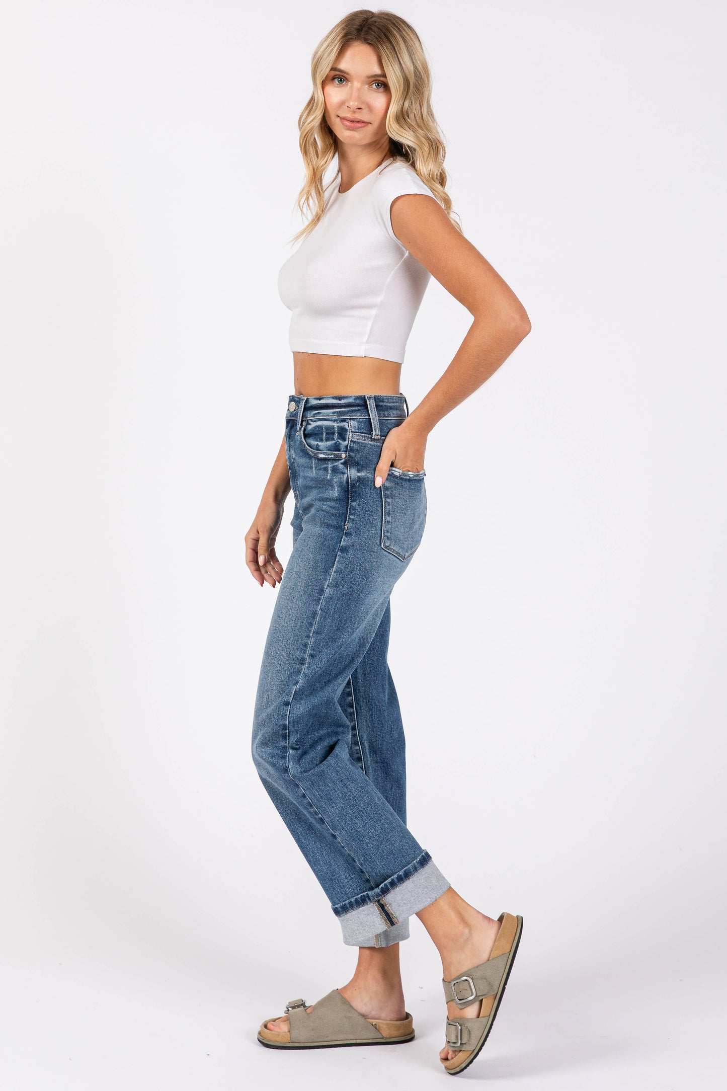 Cuffed Sherry Straight Leg Jean